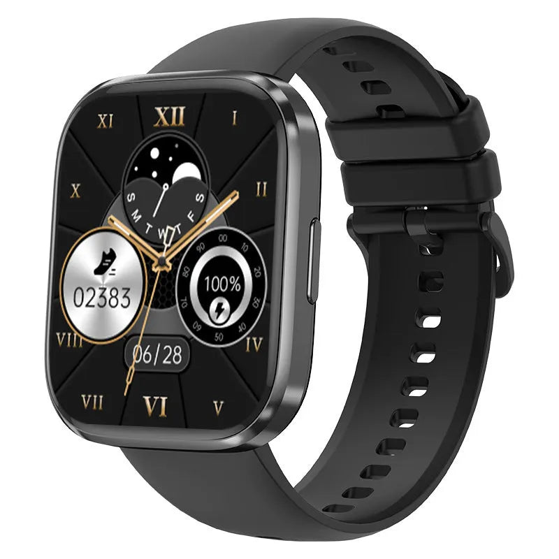 Bluetooth calling sports watch with heart rate and blood oxygen sensors on a TFT screen in gray colour