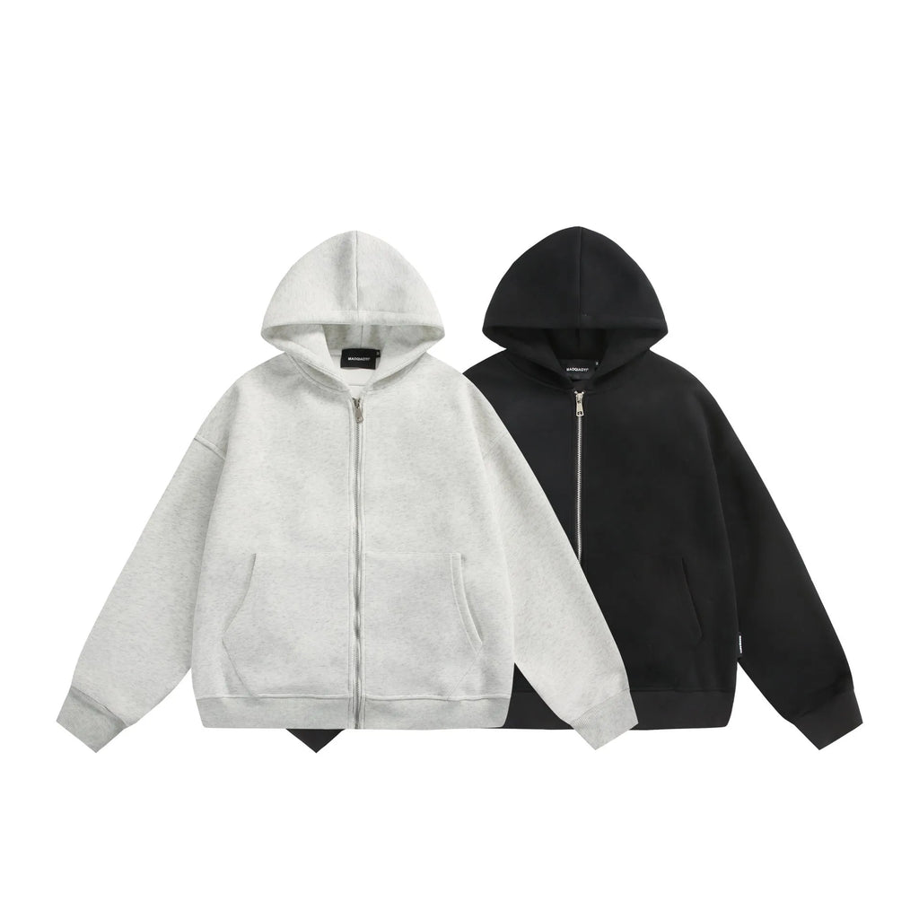 Solid colour cotton cardigan coat with back bag detail in loose fit