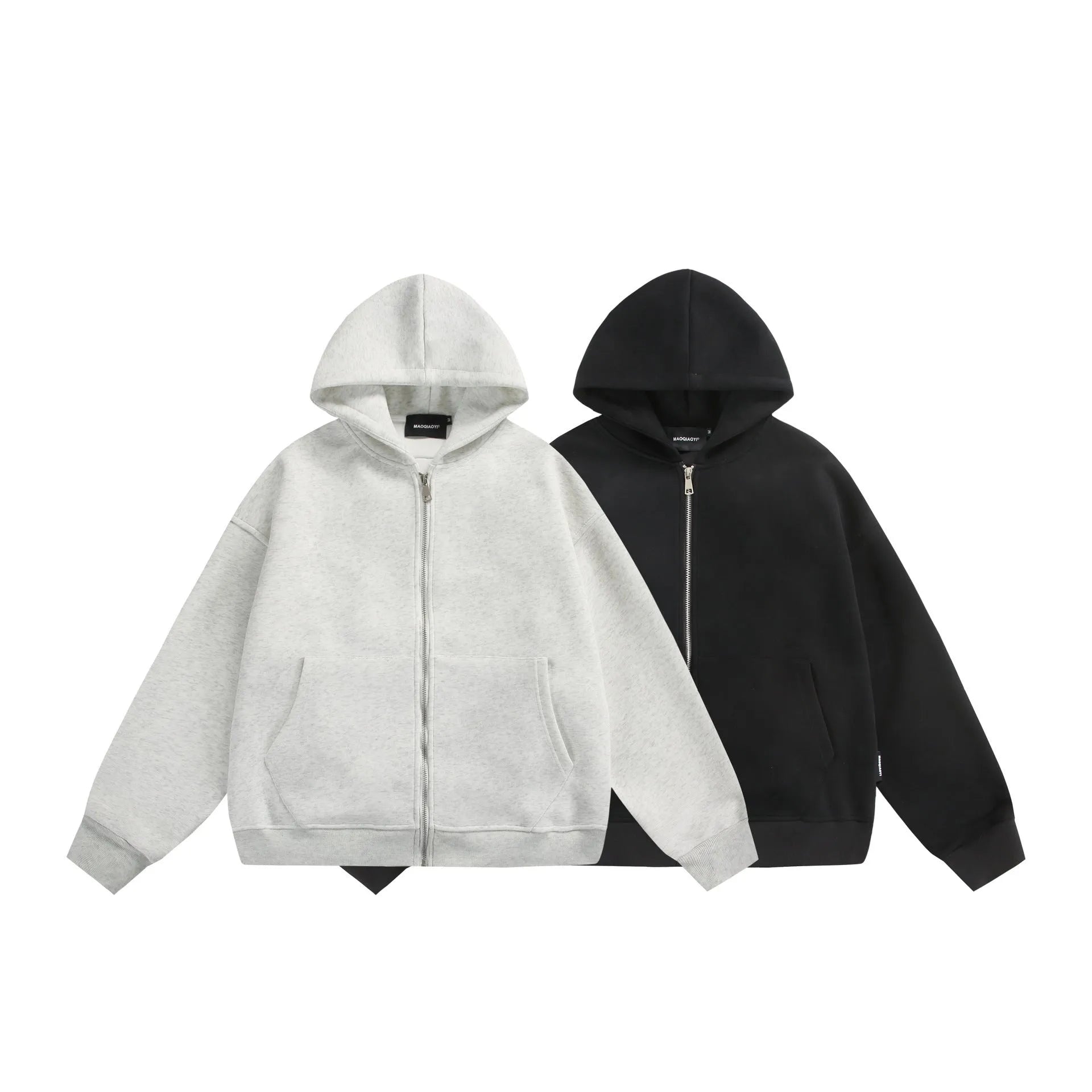 Solid colour cotton cardigan coat with back bag detail in loose fit