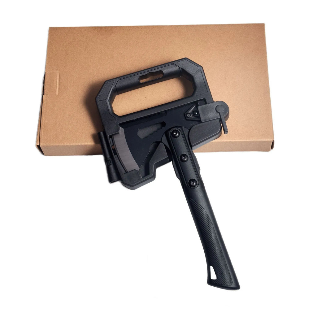 Outdoor multi-functional camping survival axe with stainless steel head and ABS handle