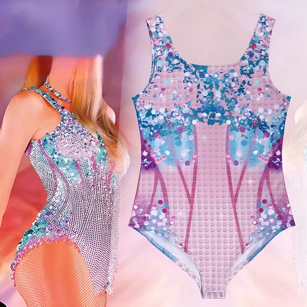 Women's bikini swimsuit costume in mildew swimsuit colour with flying sleeves for role playing