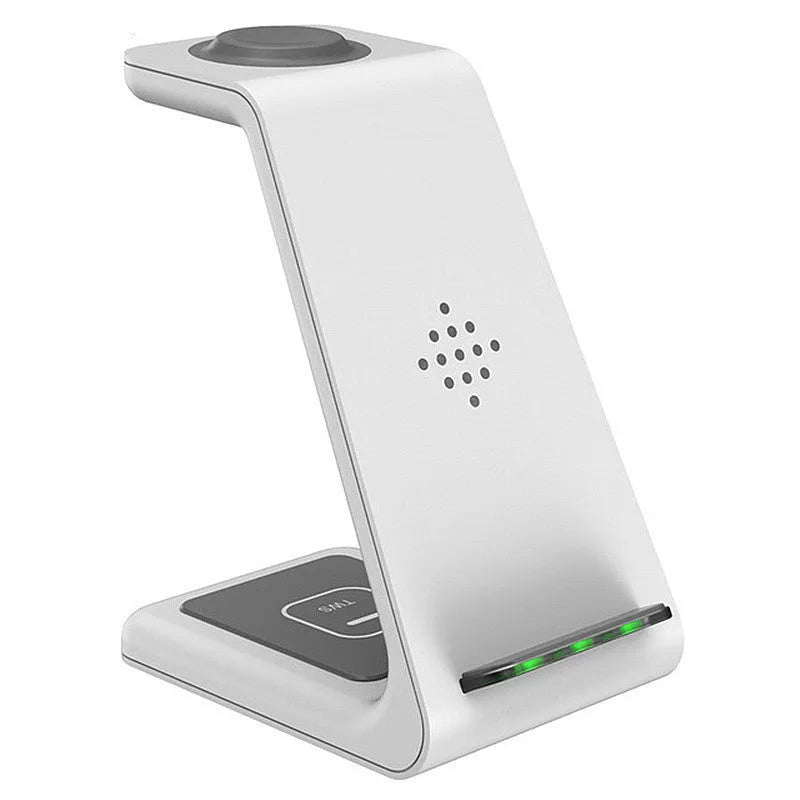 T3 model wireless charging pad in black, white or grey for iPhone and Samsung phones