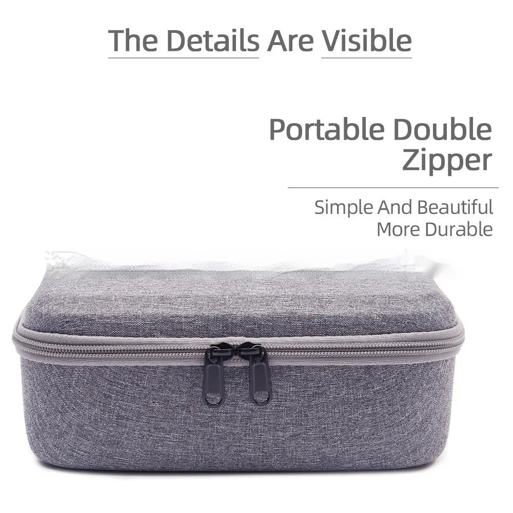 Gray smooth black sports camera storage bag for DJI Action 4 portable tote