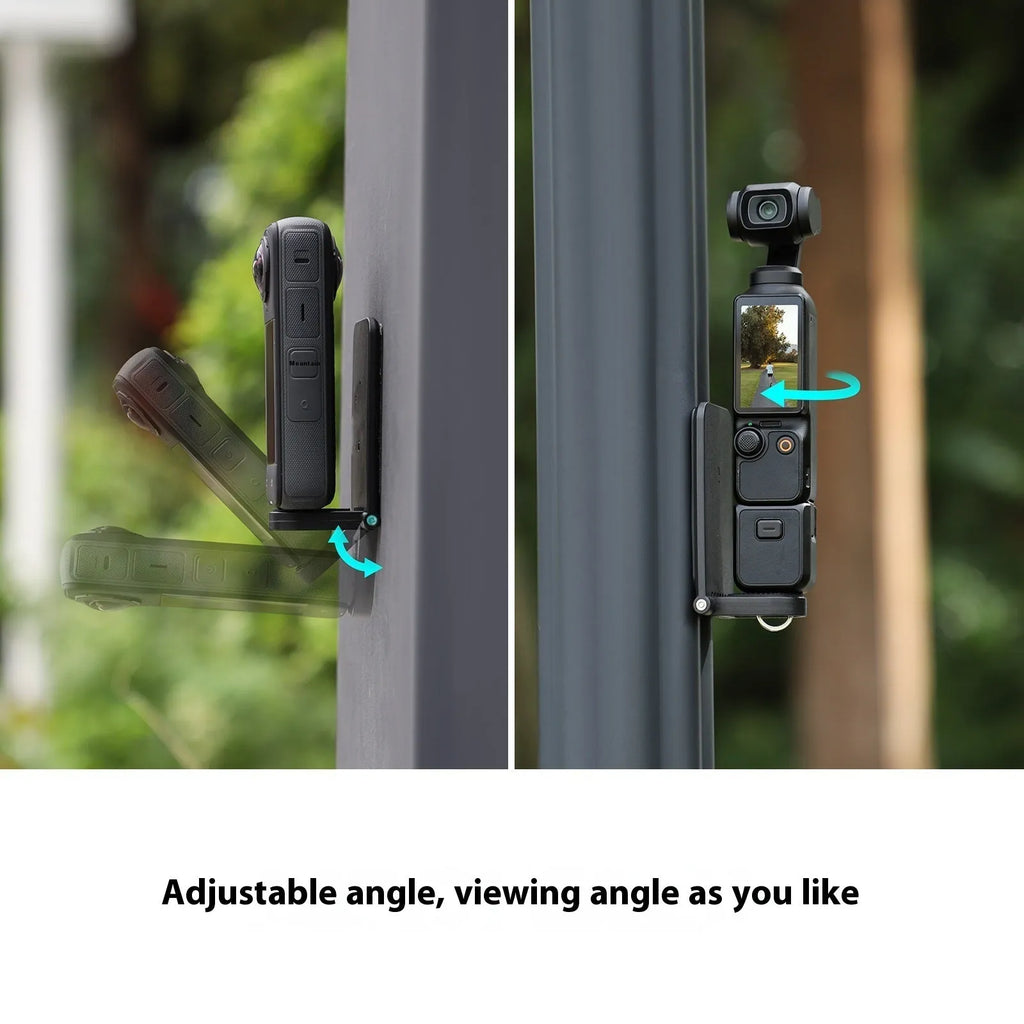 Black desktop camera bracket base with adjustable handle for Insta360 X4