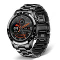 Smart watch with stainless steel wristband and 1.3-inch touch screen display