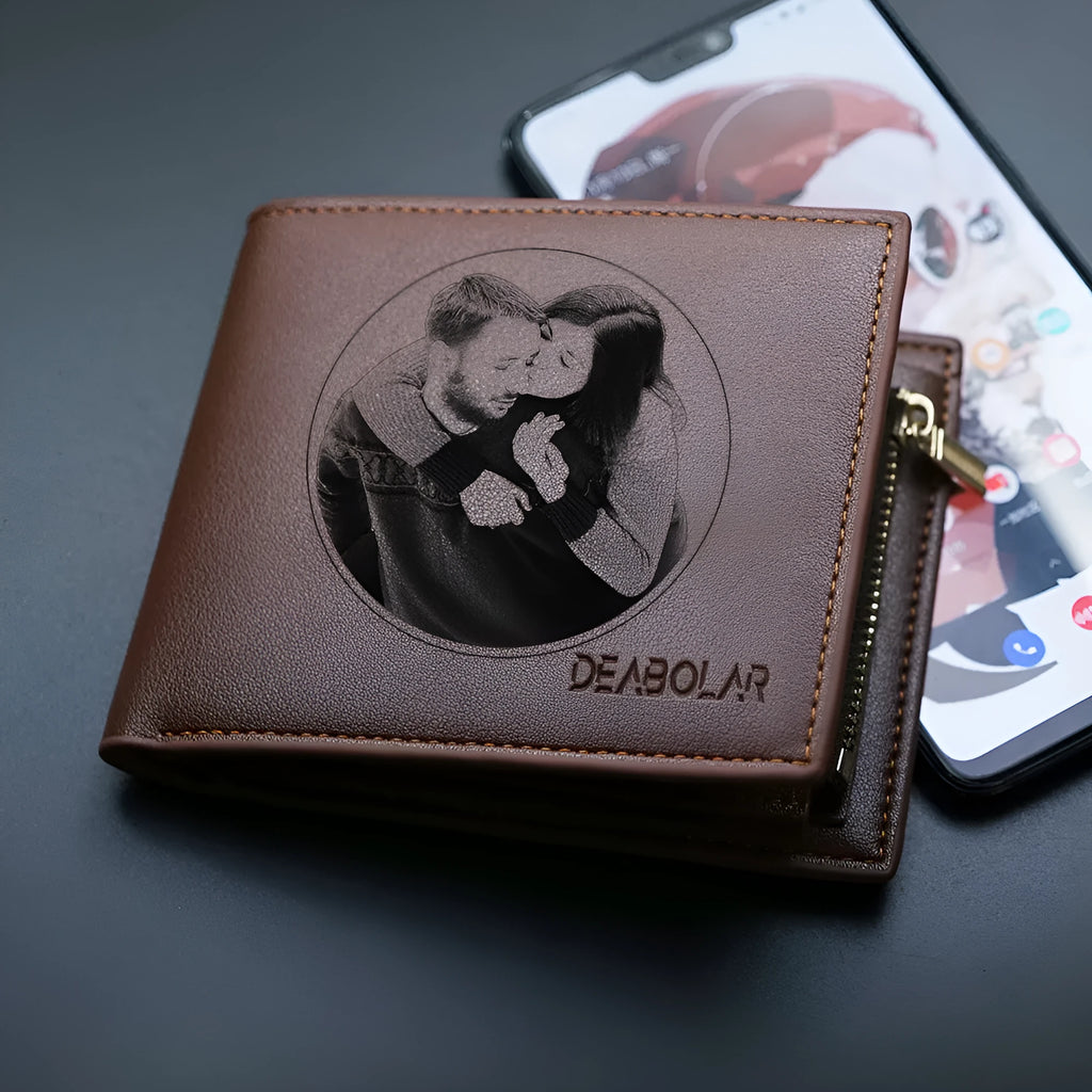 Men's leather wallet with zipper closure showing secure cash and card storage design
