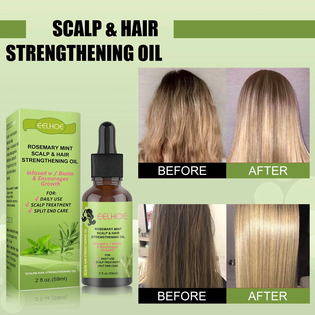 59ml bottle of rosemary mint hair growth fluid scalp massage oil with vitamin E