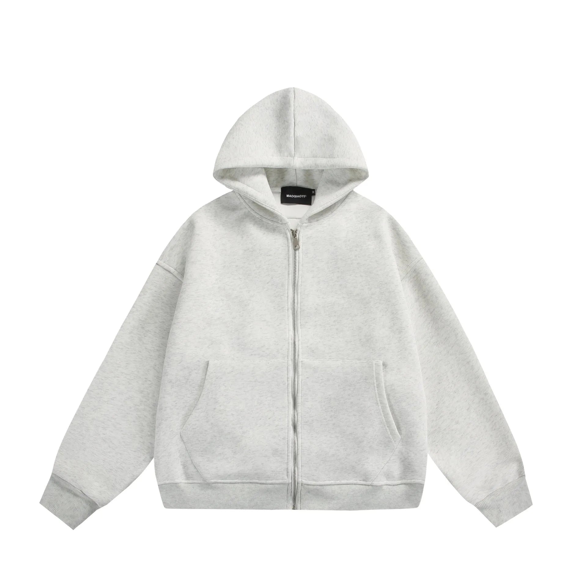 Solid colour cotton cardigan coat with back bag detail in loose fit