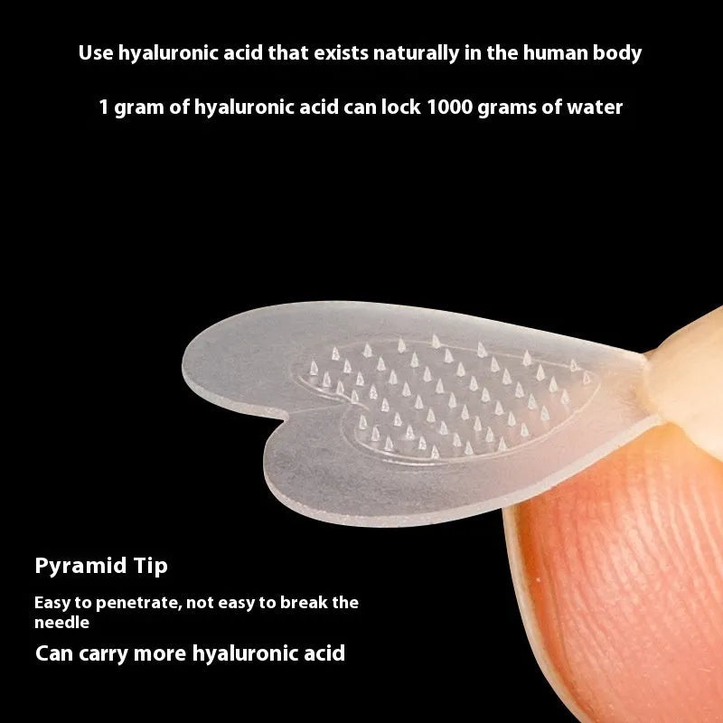 Soluble hyaluronic acid invisible microneedle acne patch sheet with 9 individual 14mm patches.