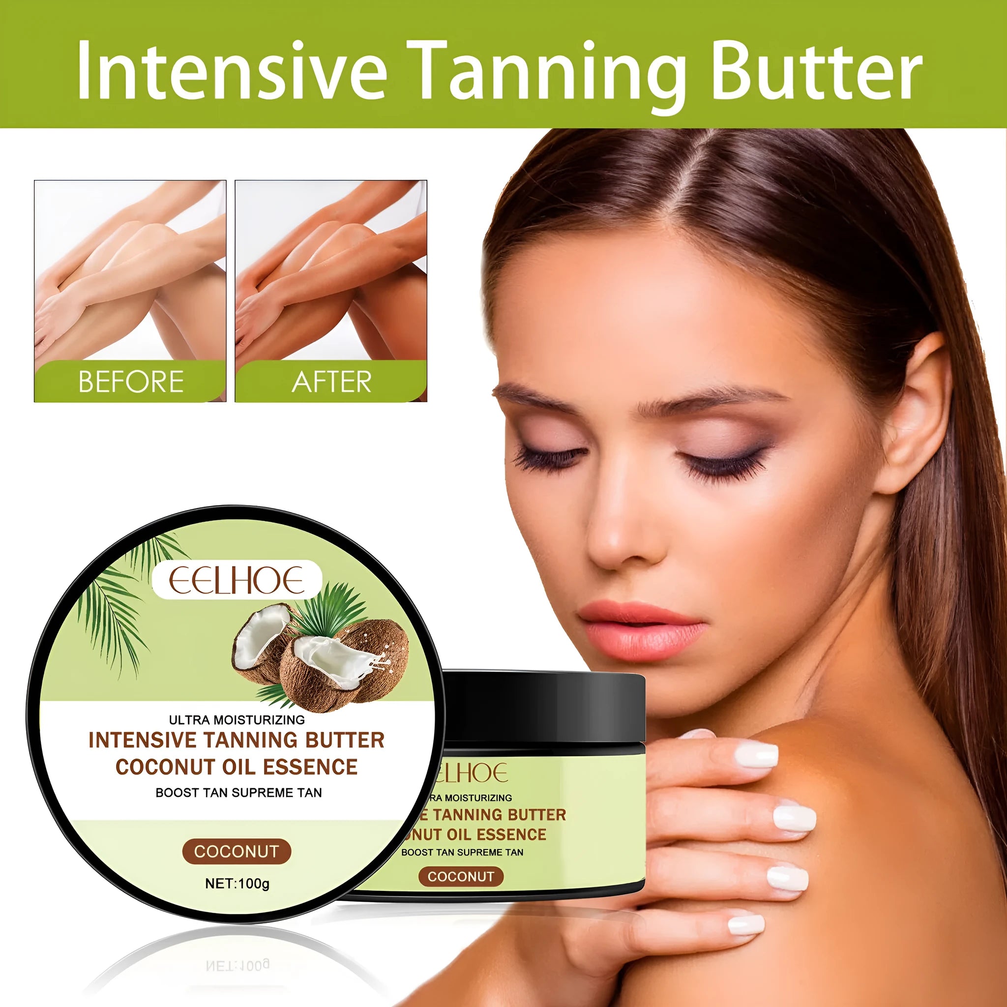 Coconut Help Black Frost Cream 100g pot with natural blackening cream for skin tone