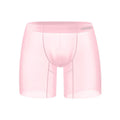 Men's solid colour ice silk boxer shorts with a low-rise waist, shown in orange.