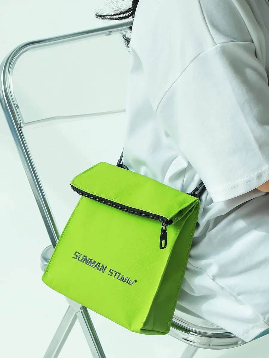 Messenger bag design backpack in polyester with oxford lining and crossbody strap