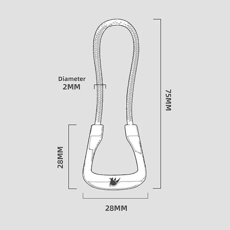 Polyester drawstring ring pull tail rope 2.8x7.5 cm in black