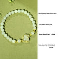 Hetian Jade bracelet and necklace set with bamboo newspaper tone colour and leaf design