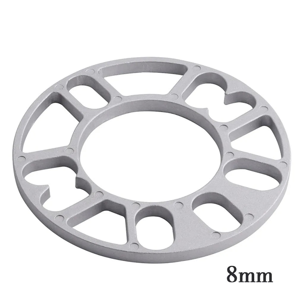 Aluminium alloy automobile hub widening gasket for wheel modification in 3mm, 5mm, 8mm, 10mm thicknesses.