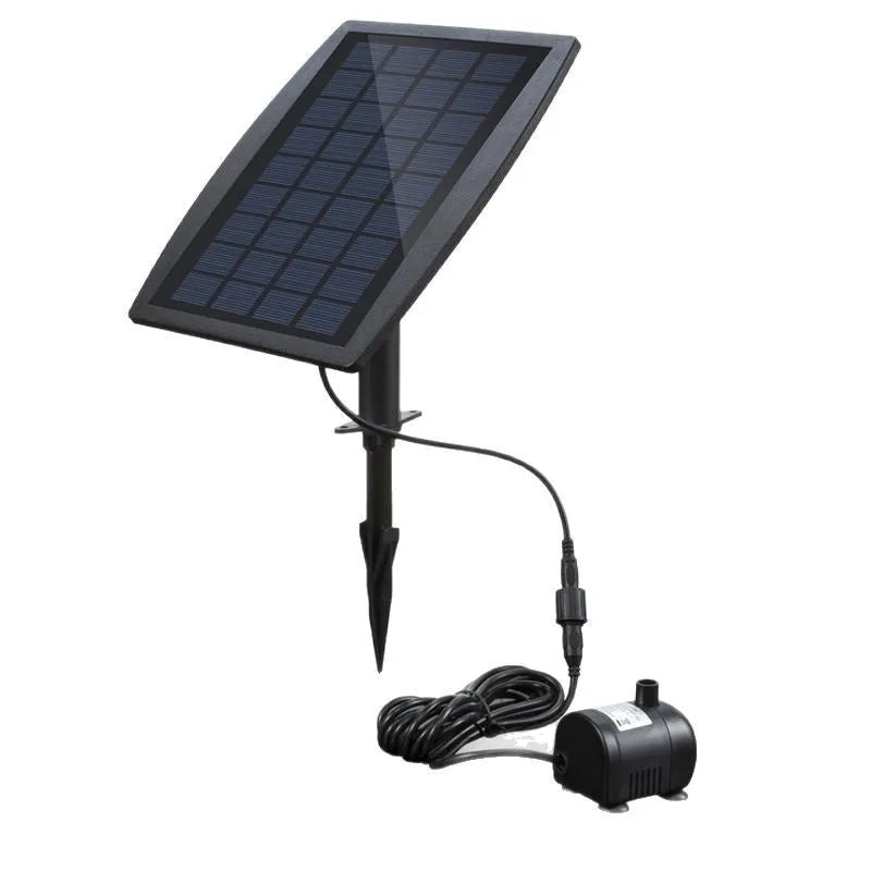 Solar floating fountain for garden pond, rockery, bird bath, or bathtub, program-controlled with 2.5W and 5W options