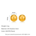 Stainless steel ball stud earrings with geometric round design in gold and silver finishes