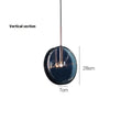 Modern minimalist glass single-head droplight pendant ceiling lamp, 280mm, 220V, 5 Watt warm light, horizontal or vertical style.