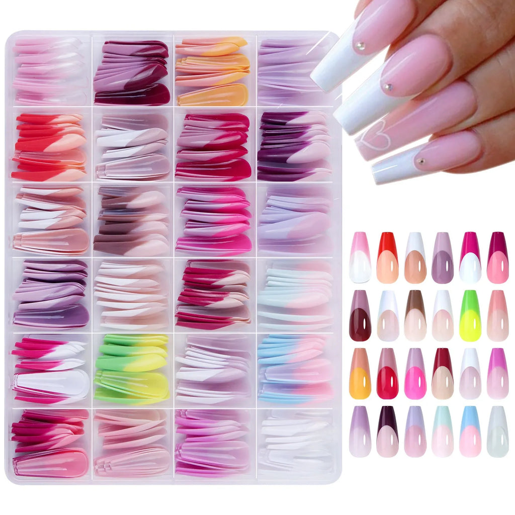 French nail stickers 288-piece set with removable armour style designs in sweet and hot girl patterns