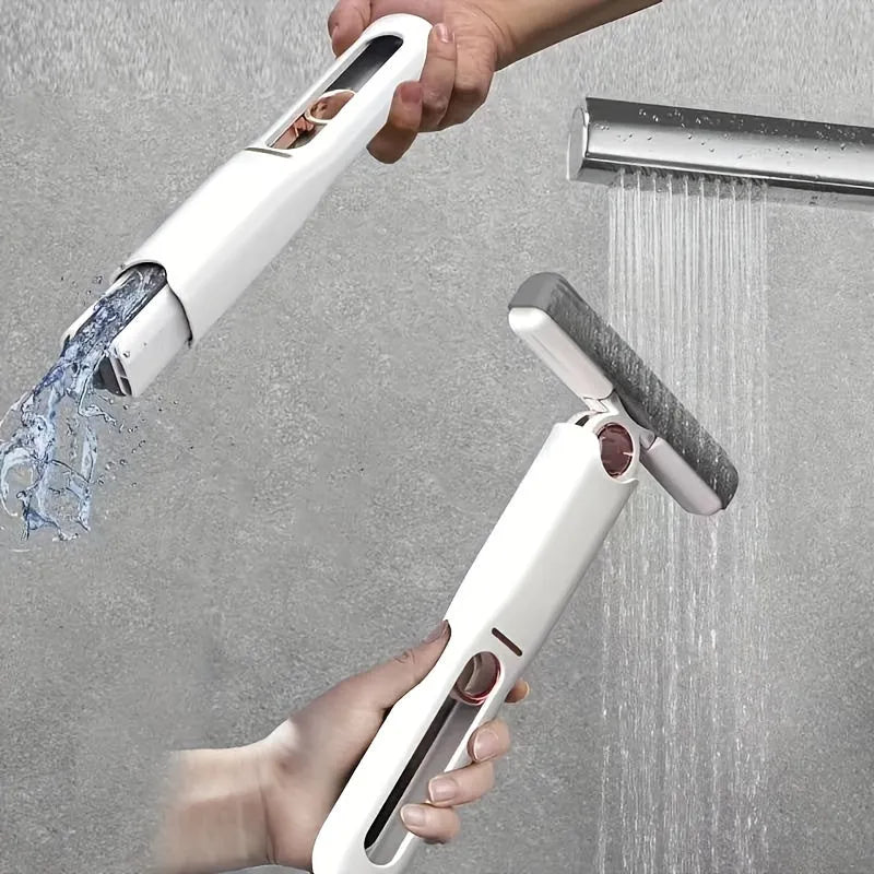 New Portable Self-Squeeze Mini Mop with hand-free wringer and biodegradable sponge on a kitchen counter