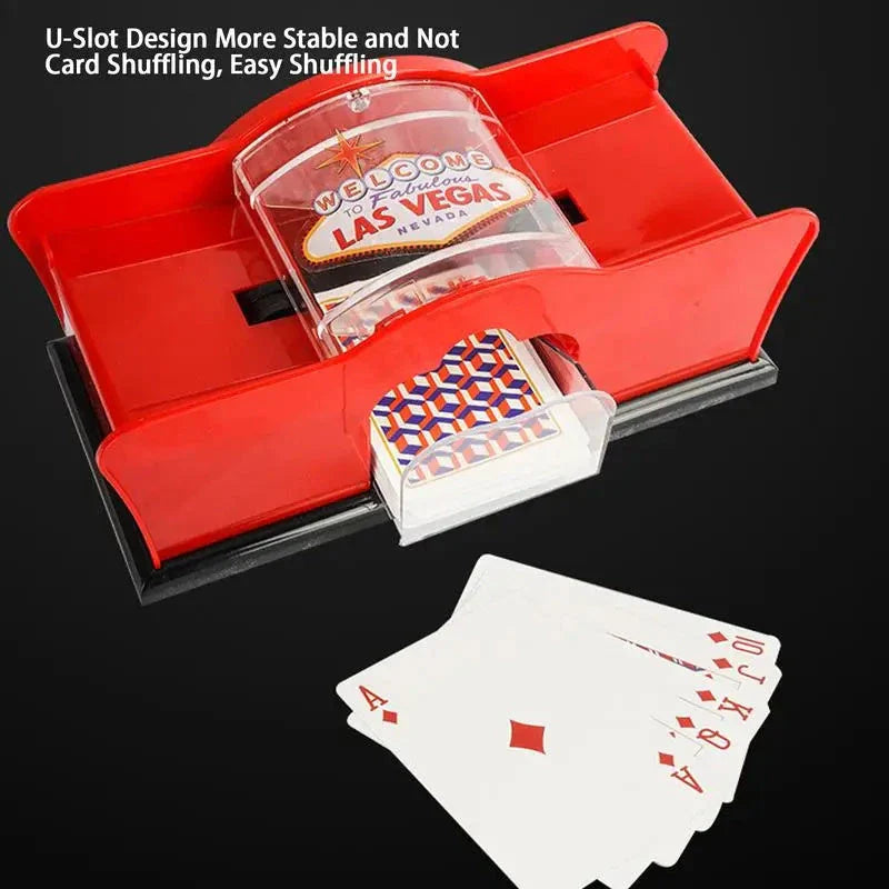 Automatic Card Shuffler - Durable handheld casino-style card shuffler for poker, blackjack, and Texas Hold'em card games