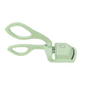 White USB heated eyelash curler with dual temperature buttons and safety insulating slots.