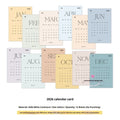 2026 monthly calendar card set with calendar fold in basic packaging, colour option 2026 Monthly Calendar Card