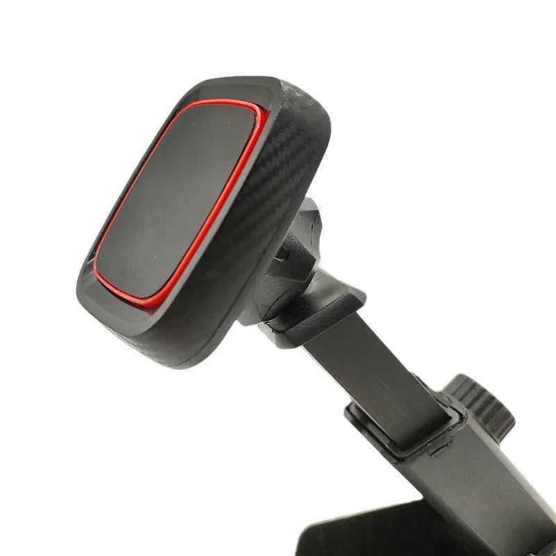 Black car air vent phone mount with long brush holder arm for smartphone navigation