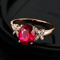 Women's copper butterfly ring with 18k rose gold plating in heart shape design