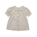 Girls' cotton printed shirt suit with Cross Star top and orange skirt on child model