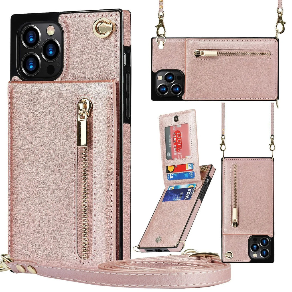 A solid-colour leather and TPU mobile phone case for an iPhone or Samsung Galaxy smartphone.