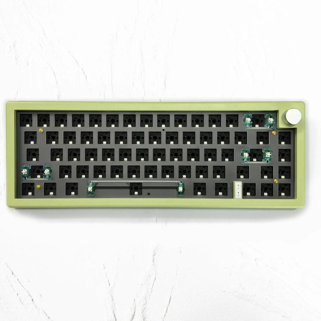 DIY RGB mechanical keyboard kit with knob support in seven ABS colours