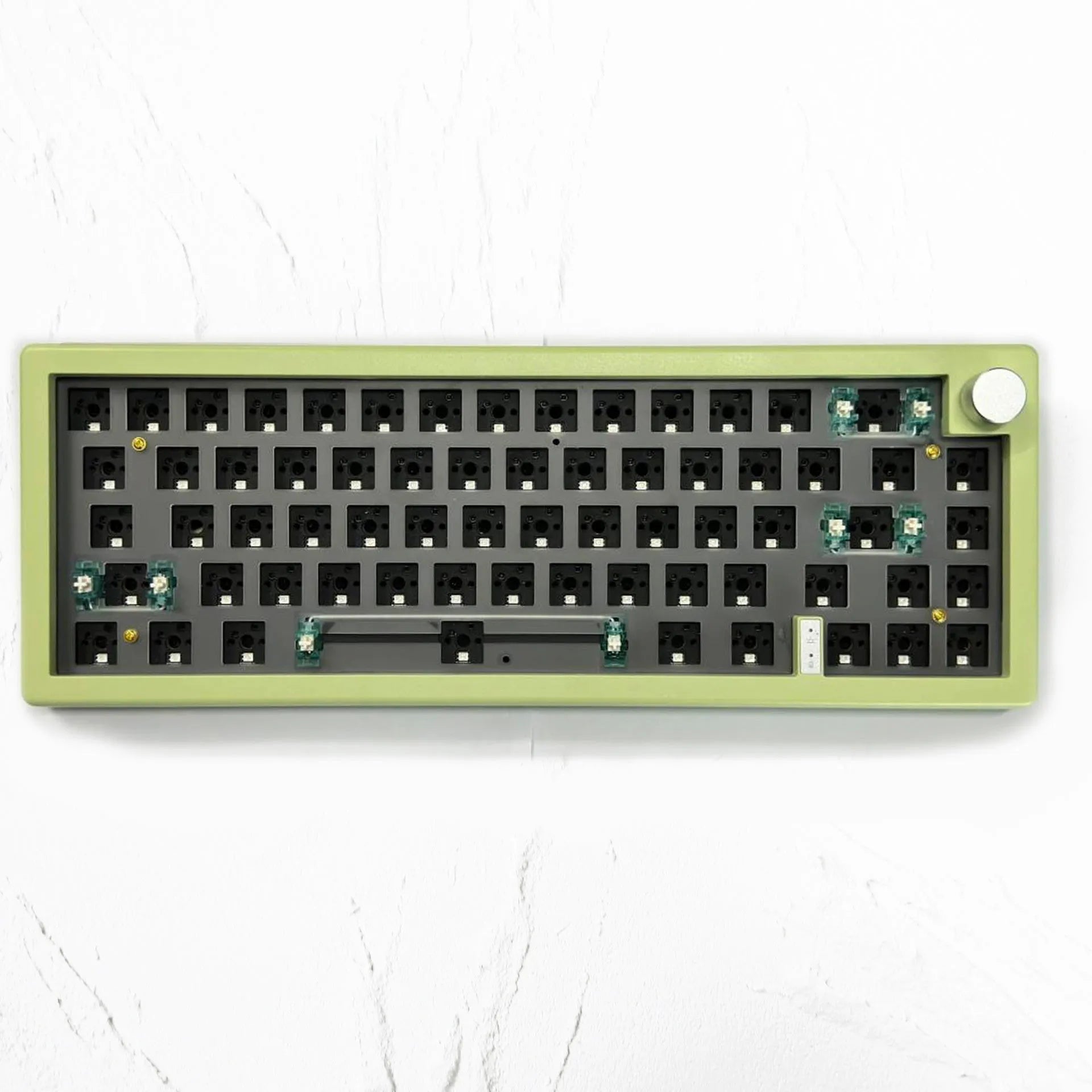 DIY RGB mechanical keyboard kit with knob support in seven ABS colours