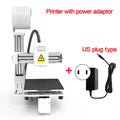 White EasyThreed K10 3D printer on a desktop with power cord and manual.