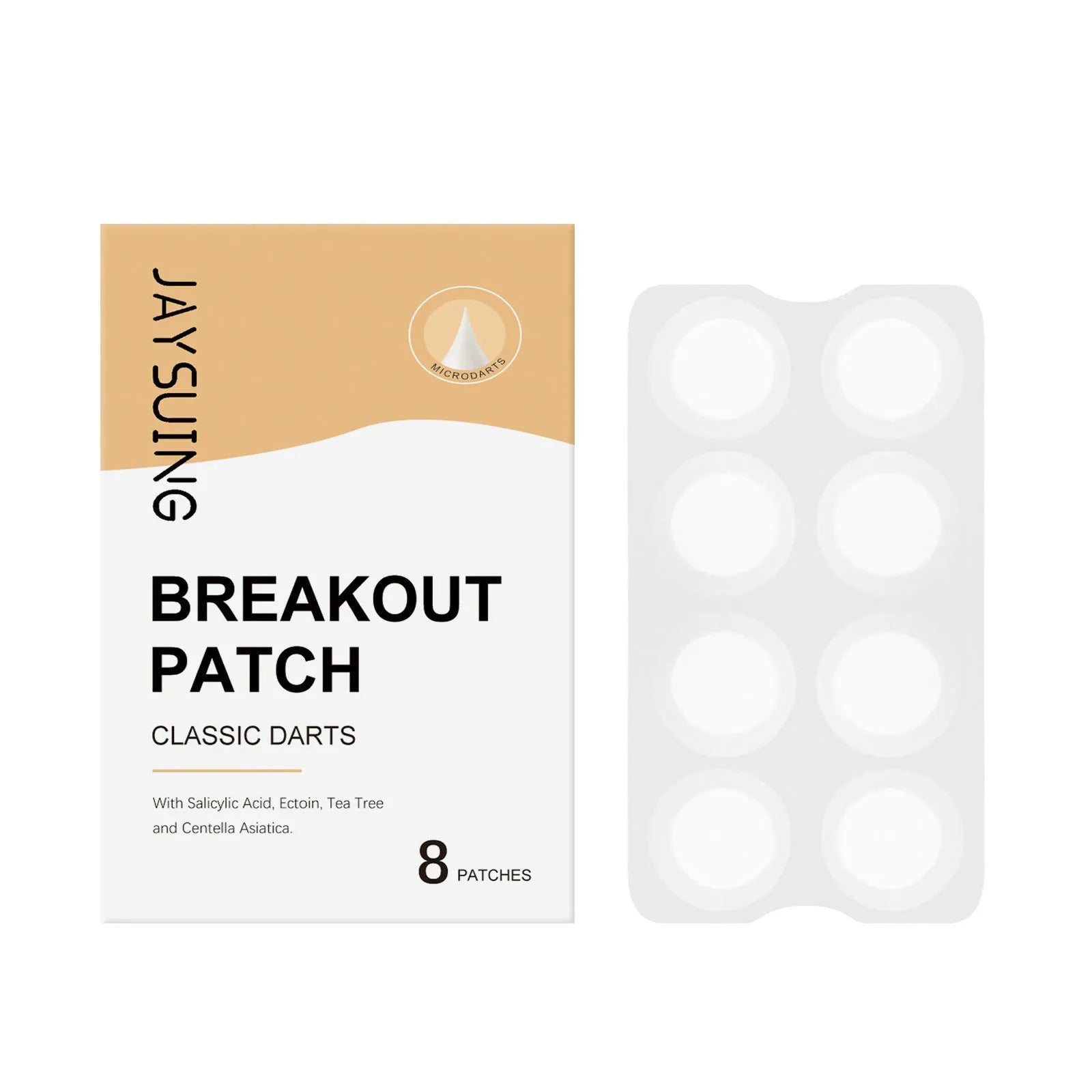 Acne patch pack containing 8 patches with tea tree oil and asiatic centella extract for skin treatment