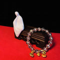 Geometric glass bracelet with auspicious patterns in red, purple, blue, green, black or colourful options