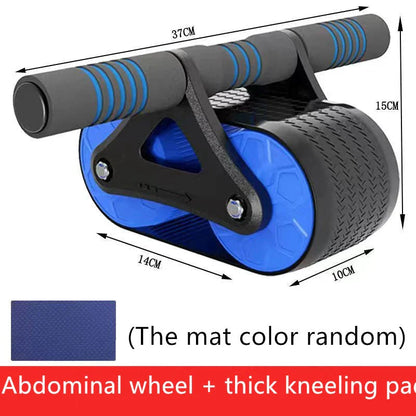 Premium Abdominal Workout Roller with Dual Wheels, Comfortable Grip, and Automatic Rebound Action for Core Strengthening and Fitness Training