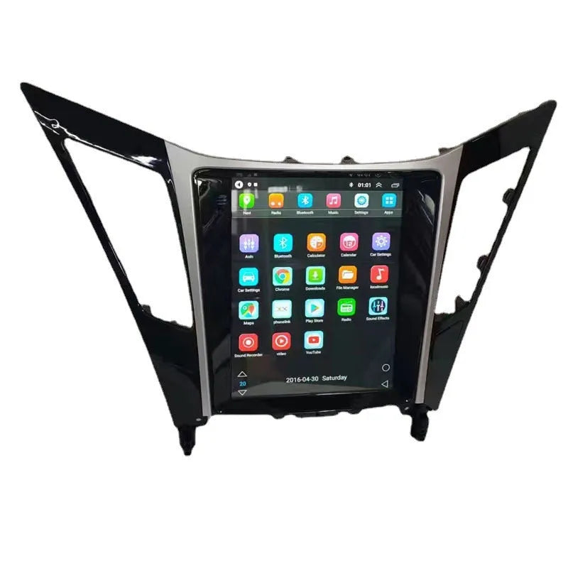 Vertical 9.7-inch Android car stereo touchscreen for 2008 Hyundai Sonata dashboard