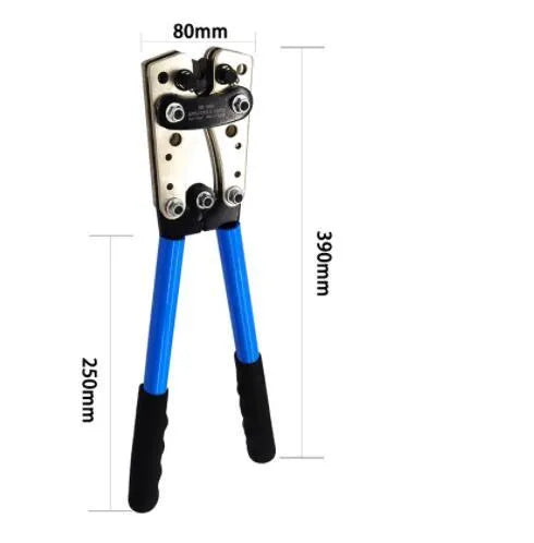 HX-50B aluminium cable crimping pliers with cable cutter and connector assortment