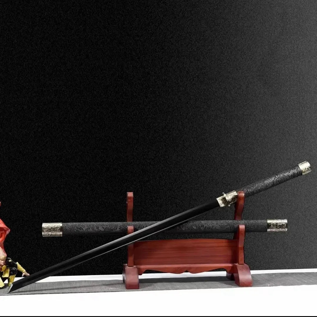 Taizong Tang Dynasty horizontal sword with leather-covered scabbard, unsharpened blade