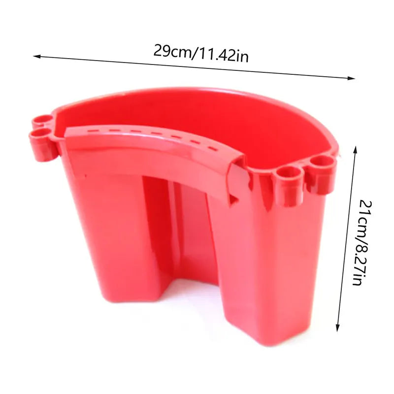 PP plastic car wash bucket with detachable handle in black, red, blue, and pink colour options