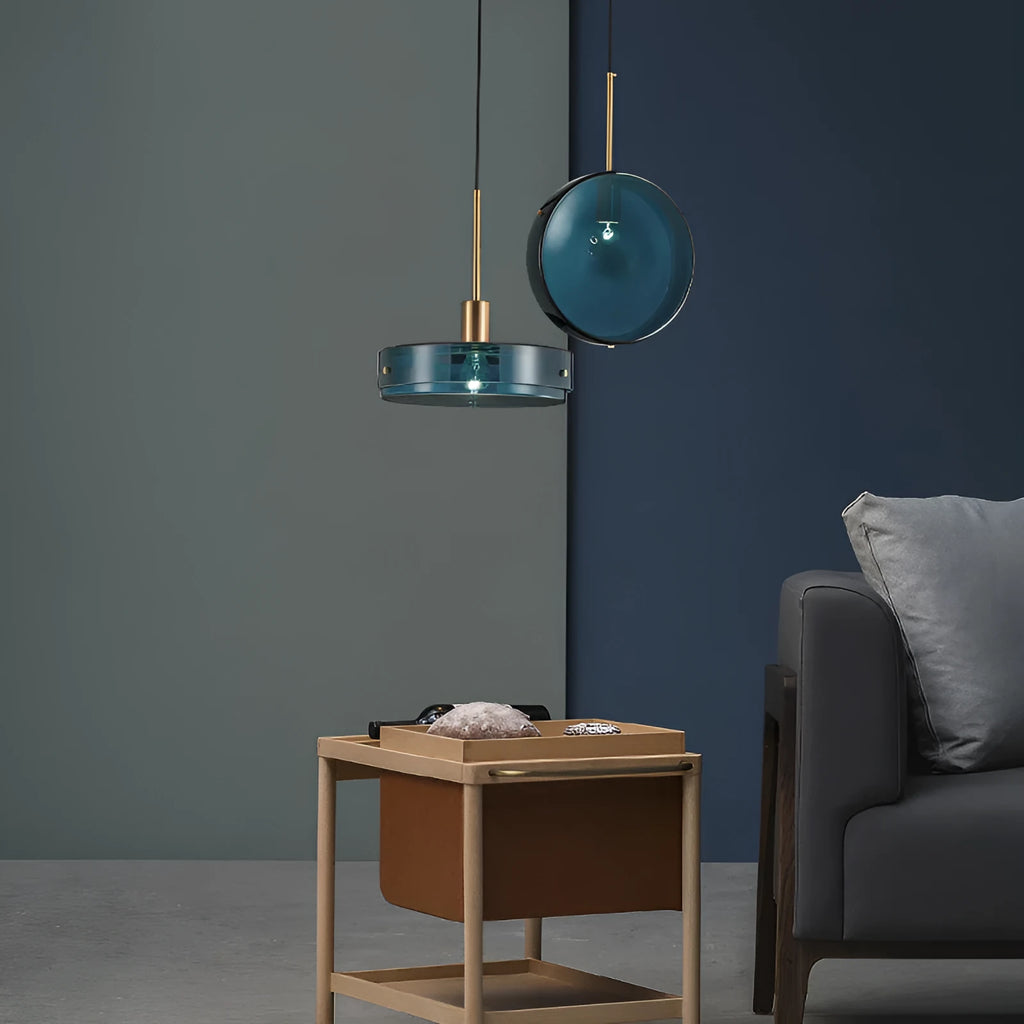 Modern minimalist glass single-head droplight pendant ceiling lamp, 280mm, 220V, 5 Watt warm light, horizontal or vertical style.