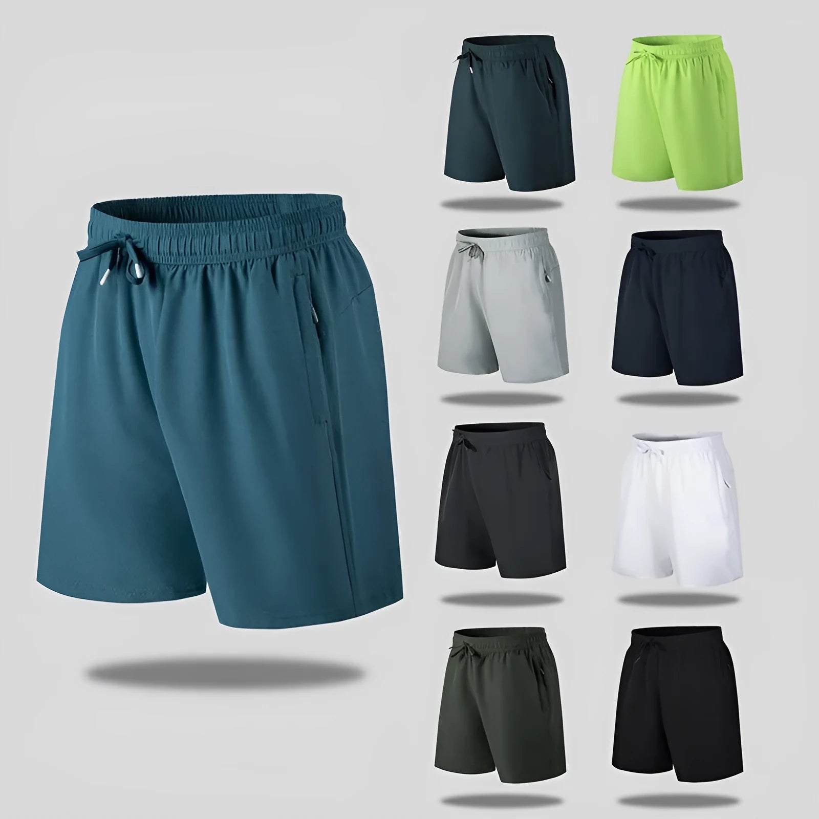Men's loose fit quick-drying polyester beach shorts in multiple colours