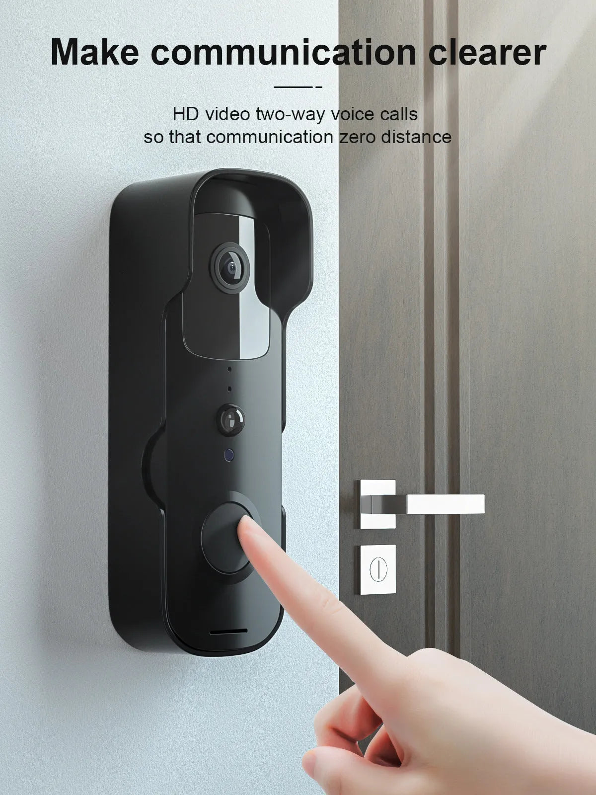 WiFi video doorbell intercom with 720P 1080P mobile monitoring, ABS body, 50M infrared