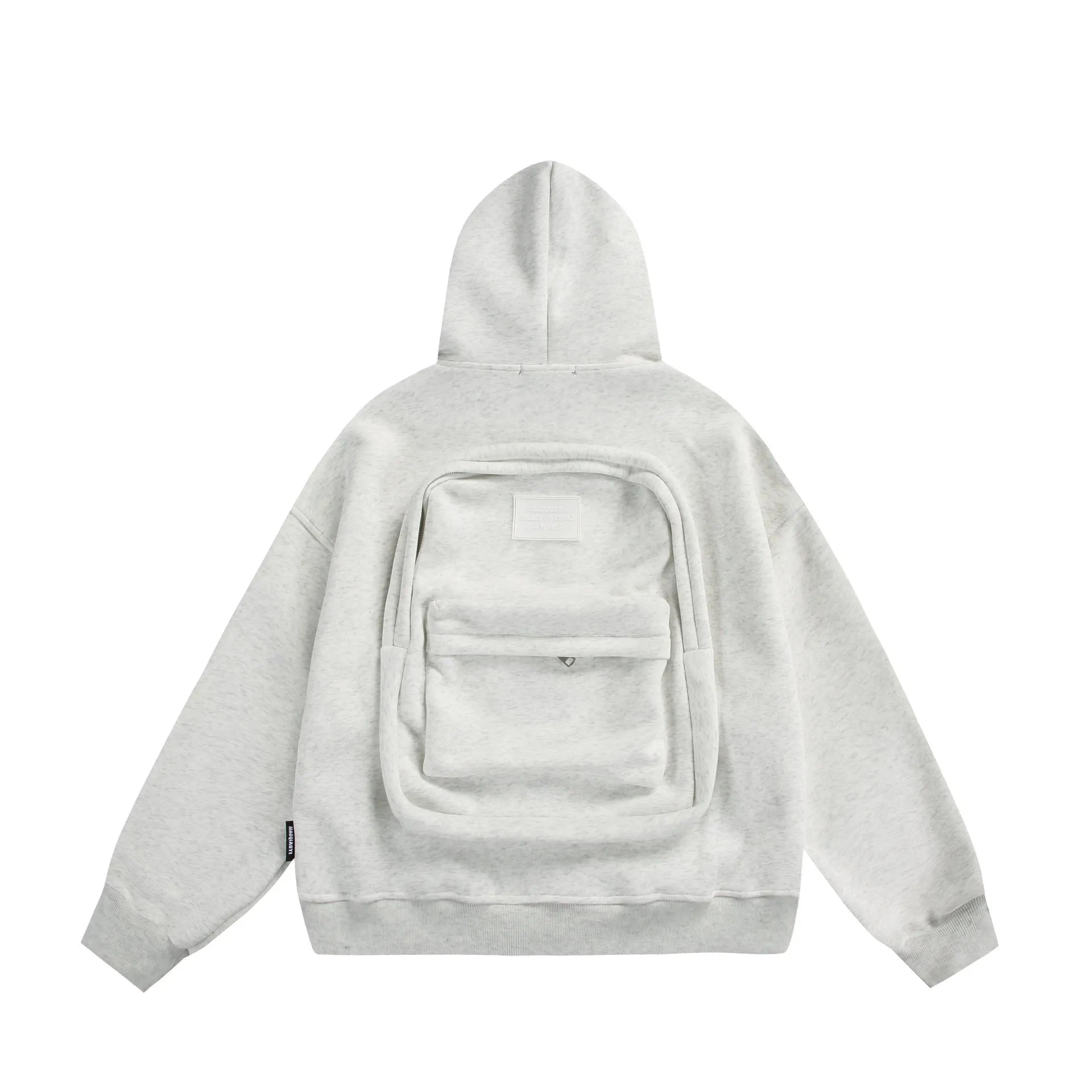 Solid colour cotton cardigan coat with back bag detail in loose fit