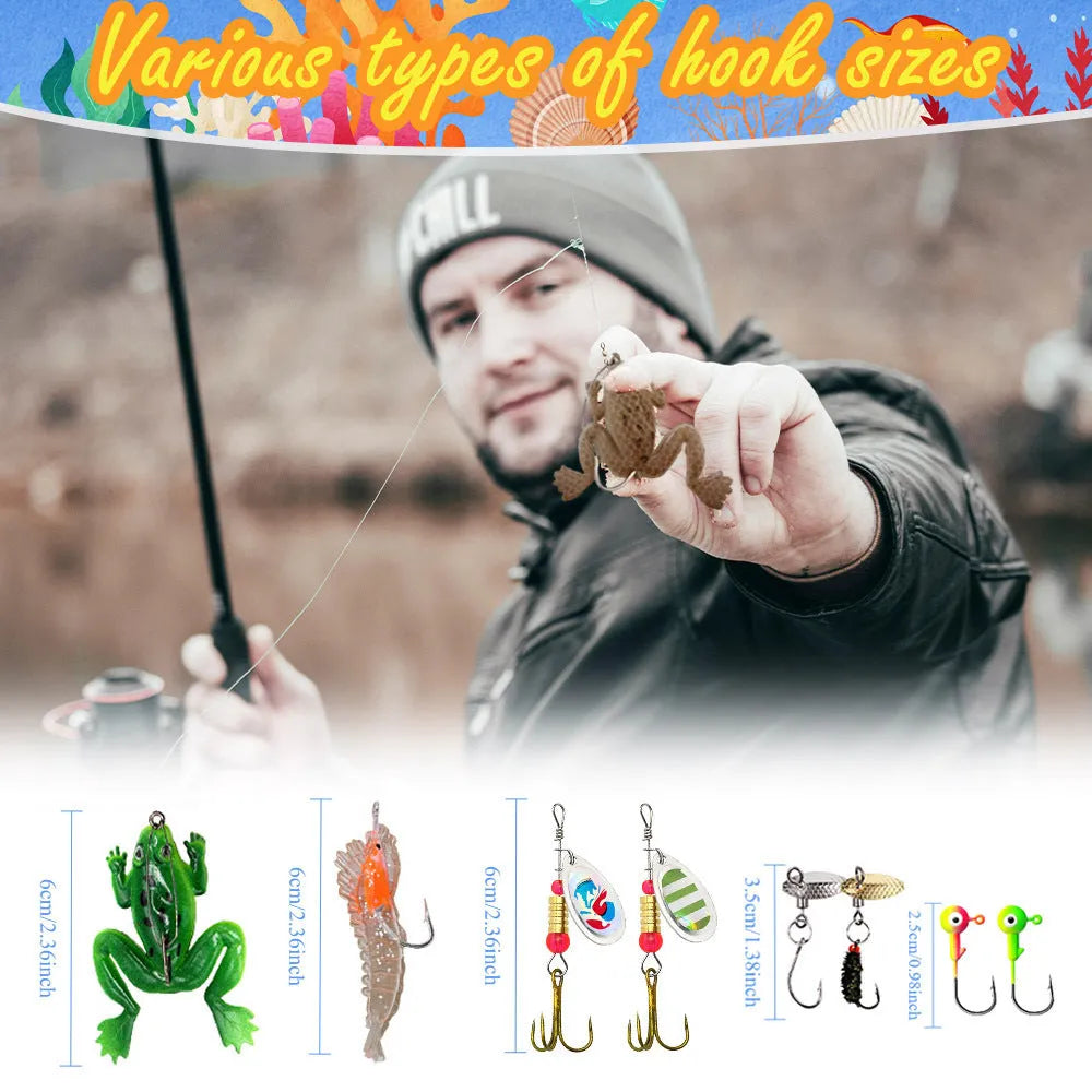 24 Countdown Christmas metal fishing set with storage box and blind bag, multiple colour options DYK013-DYK017