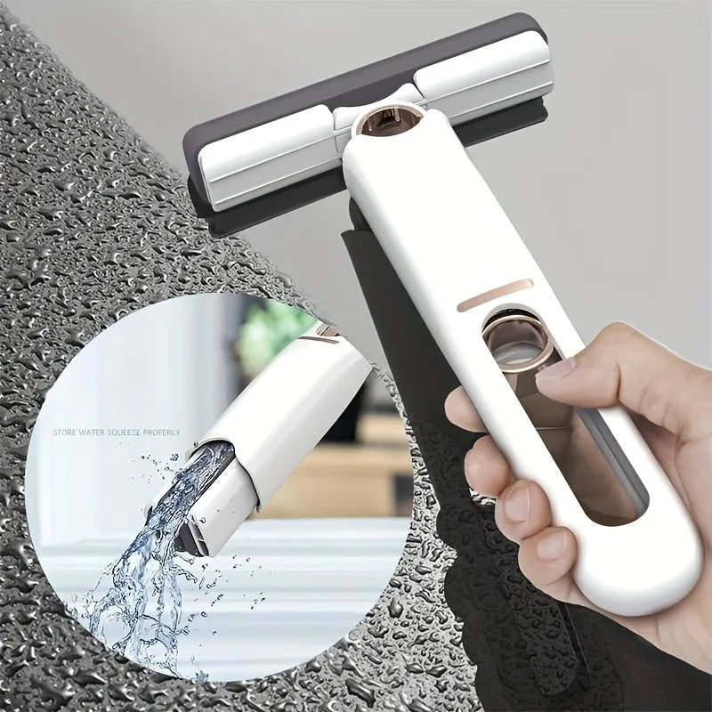 New Portable Self-Squeeze Mini Mop with hand-free wringer and biodegradable sponge on a kitchen counter