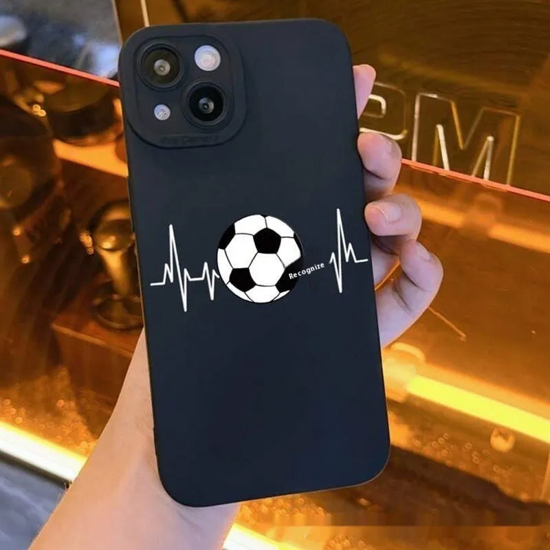 Pupil Black KT523 football printed TPU phone case back cover for iPhone