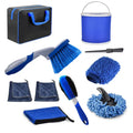 Car interior cleaning brush set disc brushes plastic handle PP bristle round shape 9 piece set