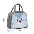 Colourful children's insulated lunch box bag with cartoon animal design